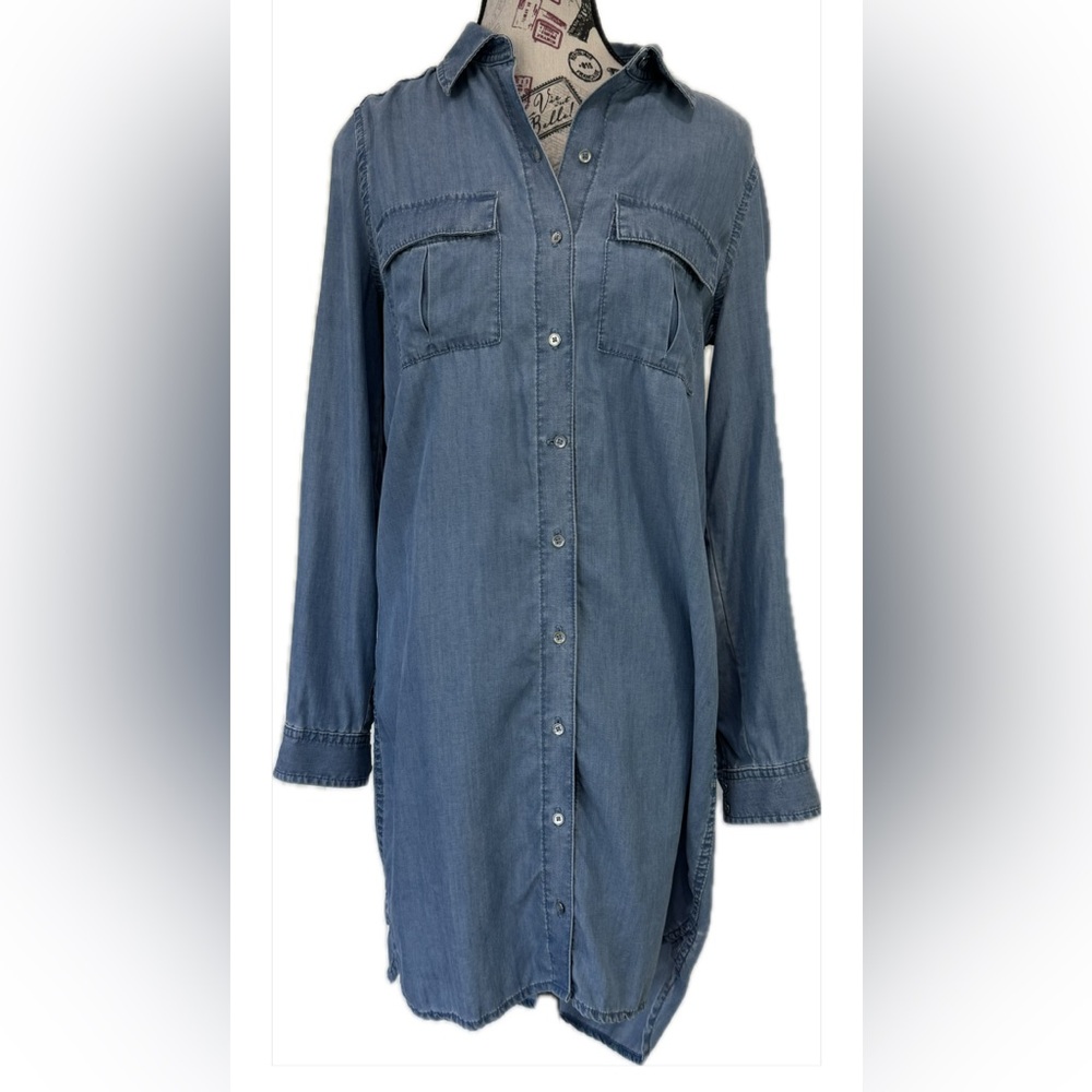 White House Black Market Denim Tunic - Picture 2 of 14
